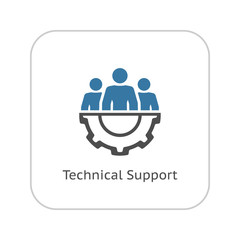Technical Support Icon. Flat Design.
