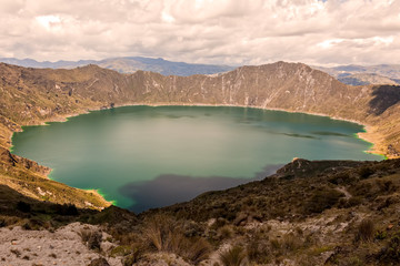 Quilotoa Lake At Sunset, South America