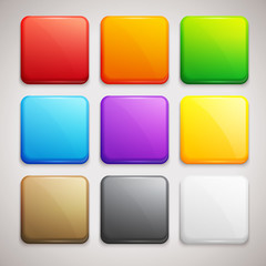 Set of Colorful Buttons. Vector Icons