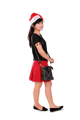 Stylish Xmas girl standing