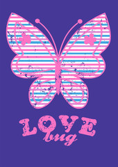 Love bug with colored stripes