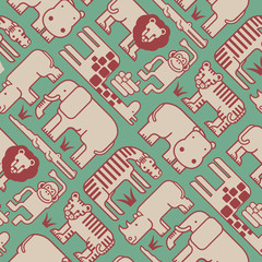 seamless jungle animal pattern