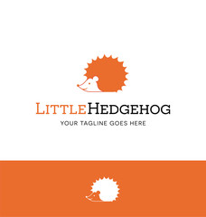 Cute hedgehog logo for creative business, shop or website