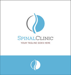 abstract spine logo for orthopedic clinic or informative website.

