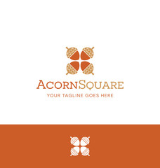 acorn logo for creative business, shop or website