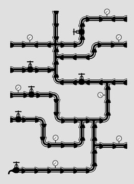 Scheme of water system .veсtor illustration