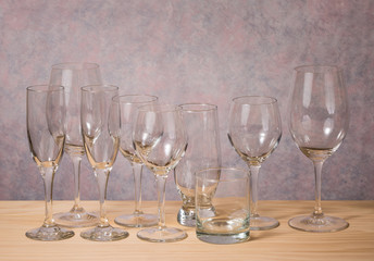 set of glasses