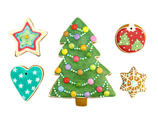 homemade various christmas gingerbread cookies