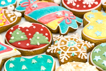 colorful decorated christmas cookies