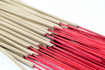 Fototapeta premium incense stick on white background isolated