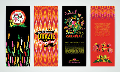 Vertical banners set with Brazil Carnival Backgrounds.