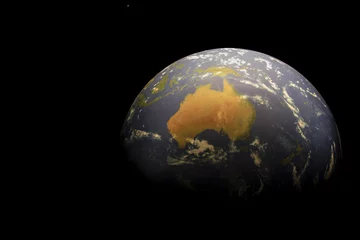 Crédence de cuisine en verre imprimé Pleine Lune arbre vue de la planète Terre depuis l& 39 espace