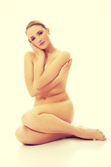 Obraz premium Spa woman sitting on the floor.