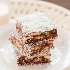 Chocolate Coconut Slice with Biscuits