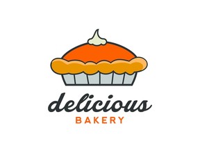 pie cake delicious bakery illustration logo template