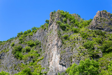 Cliffs mining massif on a summer day
