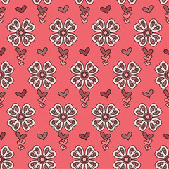 Seamless vector background with decorative flowers