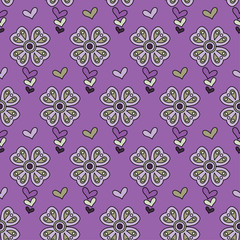 Seamless vector background with decorative flowers