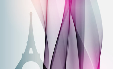 The Eiffel Tower on dark background, vector illustration