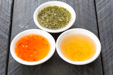 seafood, spice and sweet sauce