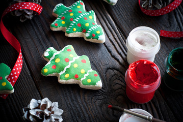 Salted biscuits painted colors