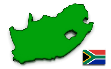 South Africa Map and Flag