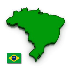 Brazil Map and Flag