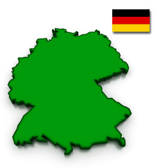 Obraz premium Germany Map and Flag