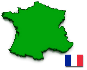 France Map and Flag