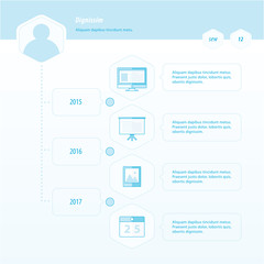 Timeline Infographic Design bule color