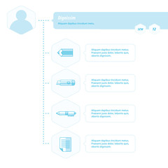 Timeline Infographic template design blue color