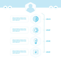 Timeline template blue style