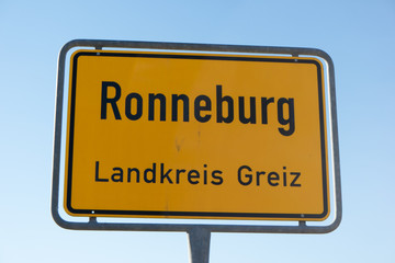 Ortstafel Ronneburg