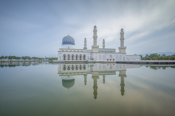 Floating Mosque in Kota Kinabalu city in Malaysia