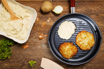 Delicious homemade potato pancakes.