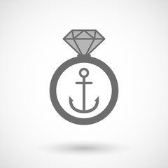 Vector ring icon with an anchor