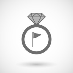Vector ring icon with a golf flag
