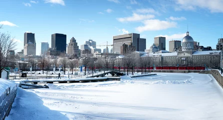 Fotobehang Bevroren panorama van Montreal © Rixie