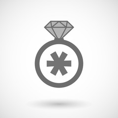 Vector ring icon with an asterisk