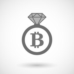 Obraz premium Isolated vector ring icon with a bit coin sign