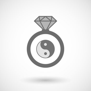 Isolated vector ring icon with a ying yang