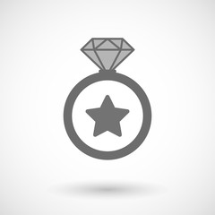 Isolated vector ring icon with a star