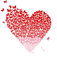 Heart of butterflies vector design