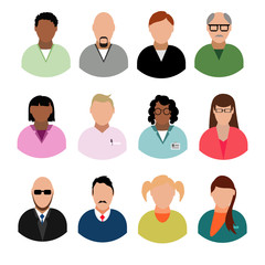 Businesspeople avatars Males and females business profile pictur