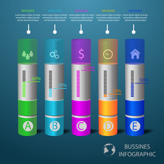 Infographic design template and marketing icons business concept