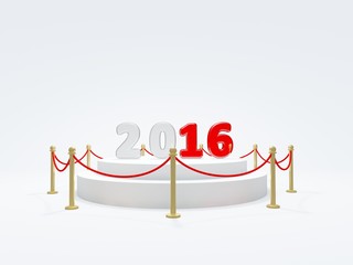 2016 New Year symbol on podium