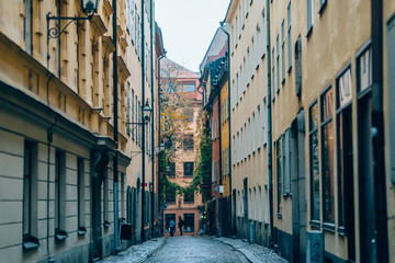 Obraz premium 04 October, 2015. Stockholm. old town cityscape in Stockholm.Sweden. Selective focus, soft focus