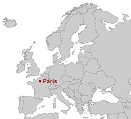 Paris map on white background