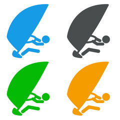 Icono plano windsurf en varios colores #2