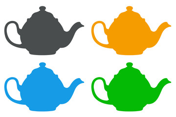 Icono plano tetera en varios colores #1